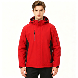 Giacca Tecnica Invernale da Uomo di Lusso in Poliestere Rivestito, Impermeabile, Antivento, Riscaldata, Servizio OEM, Rossa con Quattro Tasche Laterali - Product Image 1