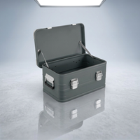 Boîte de rangement tout-terrain en aluminium, robuste, avec couvercle, poignées et loquets pour benne de camion, SUV, camping, équipement de camping en plein air