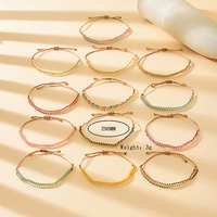 Bracelet personnalisé plaqué or, tendance, minimaliste, réglable, avec perles Miyuki colorées et perles de verre, pour femmes et hommes