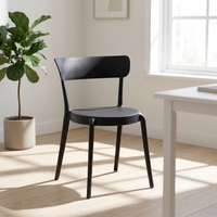 Chaise de salle à manger en polypropylène à hauteur réglable avec pieds en métal, plusieurs couleurs disponibles, idéale pour les cafés et restaurants - Meilleure vente