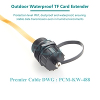 Coque en plastique étanche pour l'extérieur Micro SD TF Extension de fente pour carte mémoire Serrure avant IP67 Flex FPC Câble d'extension Stockage de données