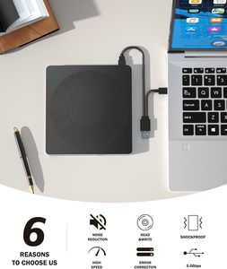Lecteur/graveur de <span class=keywords><strong>DVD</strong></span>/CD externe USB 3.0 5-en-1 avec fonction LightScribe, compatible avec ordinateur portable/ordinateur de bureau, Mac, Windows XP/7/8/10/11 - Product Image 6