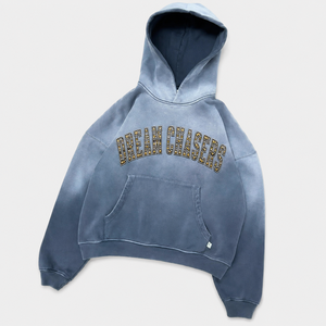 OEM Navy Blue Hoodie <b>Pullover</b> Applique Embroidery Star Sleeve Oversized Streetwear Logo Design High Quality <b>Men</b> Hoodie - Product Image 3