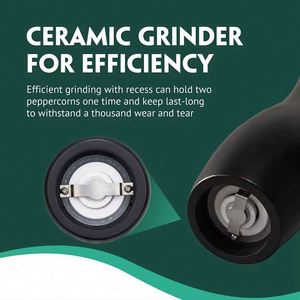 Refillable Manual Rotary Knob Adjustable Coarseness Wooden Salt <b>Grinder</b> Black <b>Pepper</b> Mill with Ceramic Grinding Mechanism - Product Image 4
