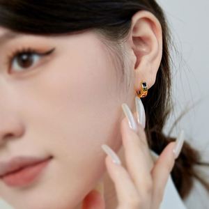Dylam Rainbow Hoop <b>Earrings</b> for Women Girls Rhodium 18k Gold Plated Rainbow 5A Cubic Zirconia <b>Fine</b> Fashion Jewelry <b>Stud</b> <b>Earrings</b> - Product Image 3