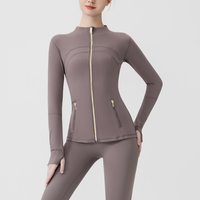 Entrepôt Outre-mer USA – Nouveau Tissu Respirant et Séchage Rapide, Haute Élasticité, Sans Coutures, Col Montant, Fitness Femme, Spandex/Nylon, Yoga