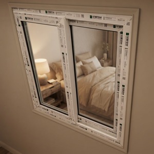 หน้าต่างบานเลื่อน UPVC แบบกำหนดเองได้ กระจกฉนวนกันความร้อน รางเดี่ยวแนวนอน ลดเสียงรบกวน สำหรับบ้าน อพาร์ทเมนท์ จากผู้ผลิต - Product Image 1