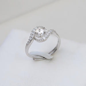 Bague en argent S925 pour femmes, bague ouverte polyvalente avec perle réglable DIY, bouche mobile à 62 positions, accessoire de bijouterie - Product Image 1
