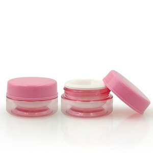 Pot en plastique transparent à double paroi personnalisé en gros, avec couvercle rose, pour crème et produits cosmétiques de soin de la peau - Product Image 5