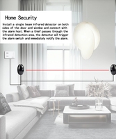 Système d'alarme de sécurité extérieur Aiba Smart Home avec télécommande à code d'apprentissage, capteur à faisceau unique, étanche IP55, portée 20m