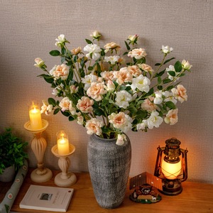Fleur artificielle de mariage, petite rose, pomme de pin effet neige, plante verte, artisanat décoratif pour la remise des diplômes, produit artisanal - Product Image 2