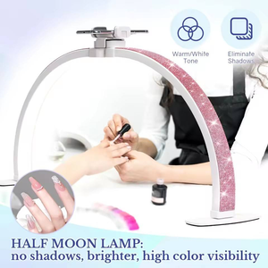 Lámpara LED de Mesa de Media Luna para Salón de Belleza, 36 W, con Logotipo Personalizado OEM, Lámpara de Manicura, Lámpara de Mesa para Arte de Uñas - Product Image 5