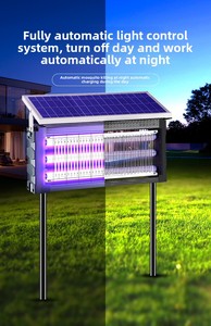 Al aire libre con energía solar ahorro de energía LED UV Insect Killer lámpara 365nm 395nm jardín eliminador de insectos voladores Bug Zappers Mosquitos - Product Image 6
