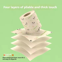 Papier toilette en bambou écologique jetable en gros, 1/2/3/4 plis, naturel, OEM, GSM, prix abordable, rouleau central