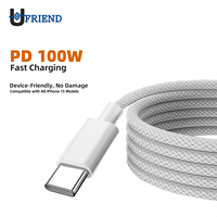 Type-c câble de charge pour ordinateur portable à double tête 100w tressé compatible avec les téléphones Apple 15 et 16 et le câble de données de téléphone portable Pd