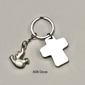 Chaud Élégant En Alliage De Zinc Pas Cher Croix Colombe Porte-clés Ringfor Souvenir - Product Image 5