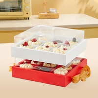 IMEE Bonne Qualité Carton 9 Trous Couverture Transparente Dessert Gâteau Mousse Boîte Portable avec Poignée pour Fête De Mariage