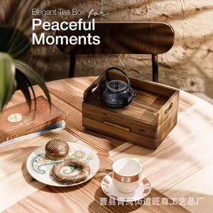 Wooden <b>Tea</b> Bag Storage <b>Box</b> With Drawer Dividers For Desktop <b>Tea</b> Set Organization - Product Image 2