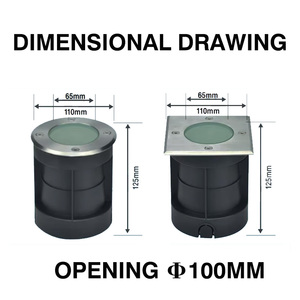 圆形IP67花园地下灯GU10 MR16 3w不锈钢面聚光灯发光二极管AC85-265V - Product Image 3