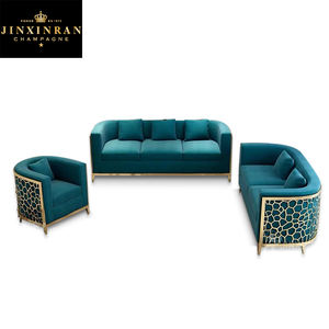 सुनहरे स्टेनलेस स्टील फ्रेम सुरुचिपूर्ण अनुभागीय सोफा आधुनिक लक्जरी सोफे सेट सोफे लिविंग रूम सोफा लिविंग रूम सोफा - Product Image 5