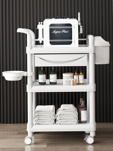 Carrito de Almacenamiento Rodante Blanco para Salón de Belleza, con Cajón y Organizador Metálico, para Clínica de Estética y Spa - Product Image 2
