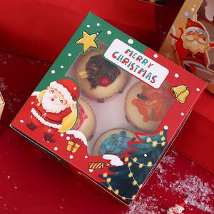 Custom Luxe Kerst Dessert Cake Papier Geschenkdoos Met Doorzichtig Venster - Product Image 2