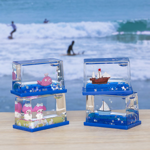 Mignon mini long carré goutte à goutte d'huile sablier petite décoration de bureau pour enfants Kit intérieur parfait petit cadeau - Product Image 4
