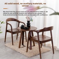 Chaise de salle à manger décontractée moderne nordique en bois massif avec accoudoirs et dossier pour balcon et salle à manger, mobilier de maison