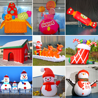 Arche gonflable personnalisée pour Noël, abri de présentation festif en forme de maison avec matériau imperméable, installation facile pour la publicité