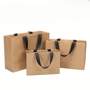 Sacs cadeaux en papier kraft de qualité supérieure avec poignées pour boutiques, vêtements, vins et emballages de thé - Logo personnalisé en gros - Product Image 2