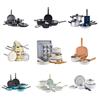 Ensemble de 5 casseroles et poêles de cuisine, antiadhésif, en aluminium, haute qualité