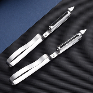 سكين تقشير وذبذب الجزر، مقشرة الفواكه والخضروات مصنوعة من الفولاذ المقاوم للصدأ متعددة الاستخدامات زهيدة الثمن - Product Image 3