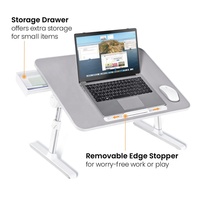 Mobile Portable Réglable Support D'ordinateur Table Pliable Pliable Ordinateur Portable Tour De Bureau Avec Tiroir pour La Maison Lit Canapé Canapé