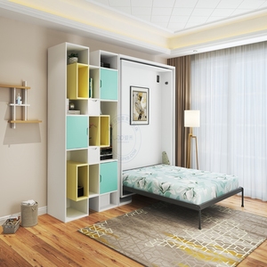 Vertical cama con armario estantería giratoria <span class=keywords><strong>de</strong></span> cama <span class=keywords><strong>de</strong></span> la pared para apartamento Sala habitación soltero - Product Image 3
