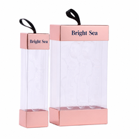 Meilleure vente en gros emballage cosmétique de pinceaux de maquillage boîte cadeau de mariage transparente rose