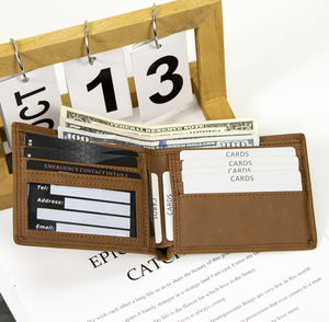 卸売 ミニマリスト レーザー彫刻 PUレザー カードホルダー 財布 カスタム スリム ブランク レーザー加工可能 レザーレット 財布 メンズ用 - Product Image 3