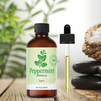 Huile essentielle de menthe pure biologique 100 ml, étiquette privée OEM, aromathérapie naturelle, raffermissante, éclaircissante, rafraîchissante, soin, huile essentielle de menthe