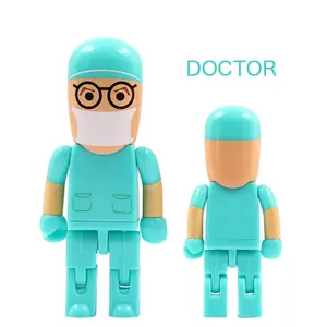 Doctor shaped plastic USB flash drive and TF card 32GB 64GB 128GB with custom logo