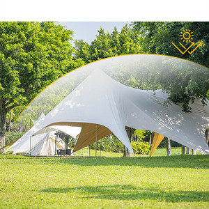 Super Large Outdoor Camping Three Peaks Oxford Canopy Tent Rainproof <b>Sunscreen</b> Three Peaks Awning for Big Event - Product Image 5