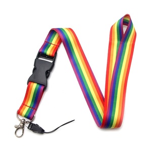 Rainbow Nylon Lanyard with Safety Buckle Gay Pride LGBT Party Lesbian Neck Lanyard