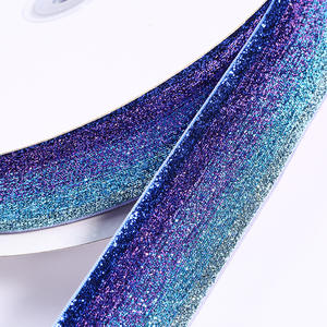 Wholesale Single Side Face Garment Accessories Gold Green Belt Glitter Velvet Riband <strong>Sequin</strong> Velour <strong>Ribbon</strong> - Product Image 5