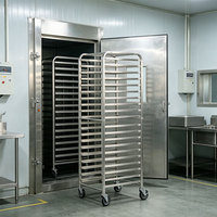 Mobiler Bäckerei-Edelstahl-Dampftischwagen mit 20 Ebenen, silberfarben, für Backbleche, Brötchenbleche, Pizzableche
