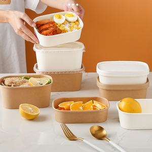 Biodegradable Cornstarch Take Away Lunch Sushi Food Paper Container Kraft Box Packaging Food
