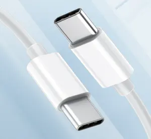 Kabel transfer data pengisian daya Tipe C ganda, kabel pengisian daya Cepat 20W 60W 100W USB C untuk iPhone15 pro max