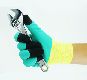 Black Latex Micro-Foam Palm Coated Seamless Knit Glove with 13-Gauge Gray Nylon Shell - Product Image 6