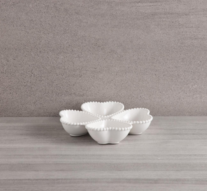 Custom White Heart Shaped Porcelain <b>Plates</b> and Bowls with Beaded Rim, Elegant <b>Ceramic</b> Tableware for Wedding, Valentine's Day - Product Image 4
