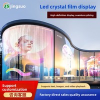 Écran LED transparent HD en film cristallin, flexible, léger, ultra-fin, luminosité et résolution personnalisables, sur pied