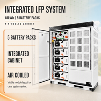 Armoire de stockage d'énergie domestique LiFePO4 45 kWh 20 kW avec protection AFCI contre les arcs électriques et arrêt rapide, double isolation de sécurité, IP55