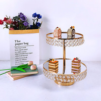 Plateau à dessert en cristal de style luxueux Nicro, fournitures pour fêtes et anniversaires, support à gâteau, décoration, ensemble de présentoirs à gâteaux de mariage