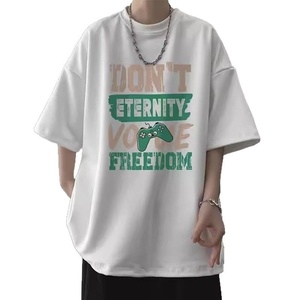 Camiseta de Verano Nueva de Manga Corta Ajustada para Hombre, Camiseta de Seda Láctea con Diseño Creativo y Divertido, Estampado de Letras, Estilo Casual y Moderno - Product Image 5